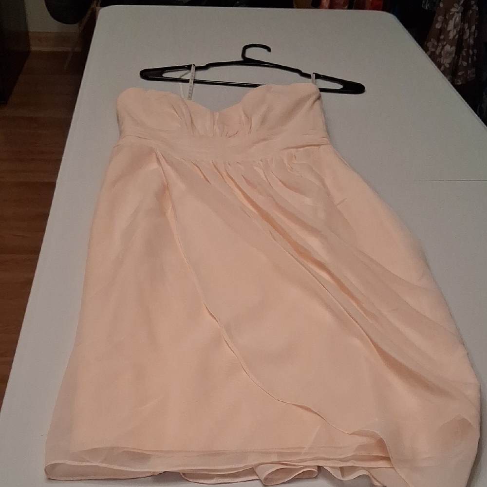 Chic Strapless Light Peach Dress